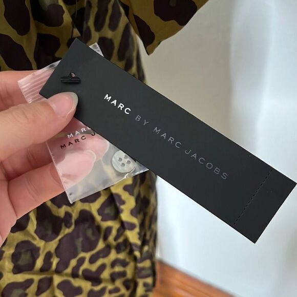 Marc by Marc Jacobs Mens Casual Button Down Shirt Pantherl Print Green Small - Picture 7 of 11